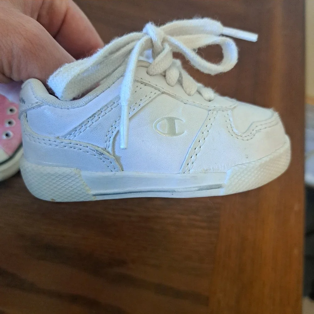 Converse Pink All Star & Champion White Sneakers Bundle Infant Size 3 4 Shoes